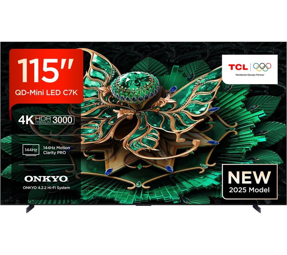 TCL C7K 115inch QD-Mini LED 4K HDR Smart Google TV - 115C7K-UK
