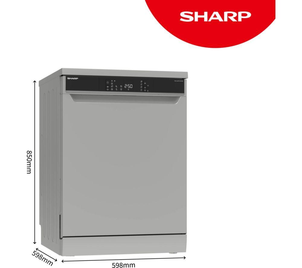 SHARP QW-NA1FF47D3S2-EN Full-size Dishwasher - Dark Silver image number 2 of 10