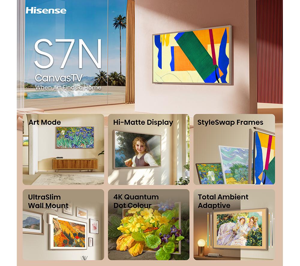 HISENSE Canvas S7NQ 65" QLED 4K Smart TV with Freely & Art Mode - 65S7NQTUK image number 3 of 17