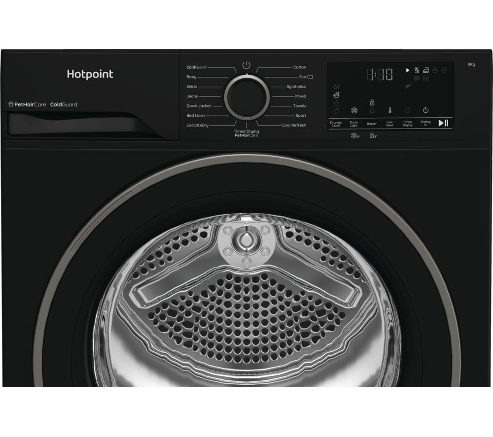 HOTPOINT PetHairCare C HSD 82M BB UK 8 kg Heat Pump Tumble Dryer - Black image number 3 of 11