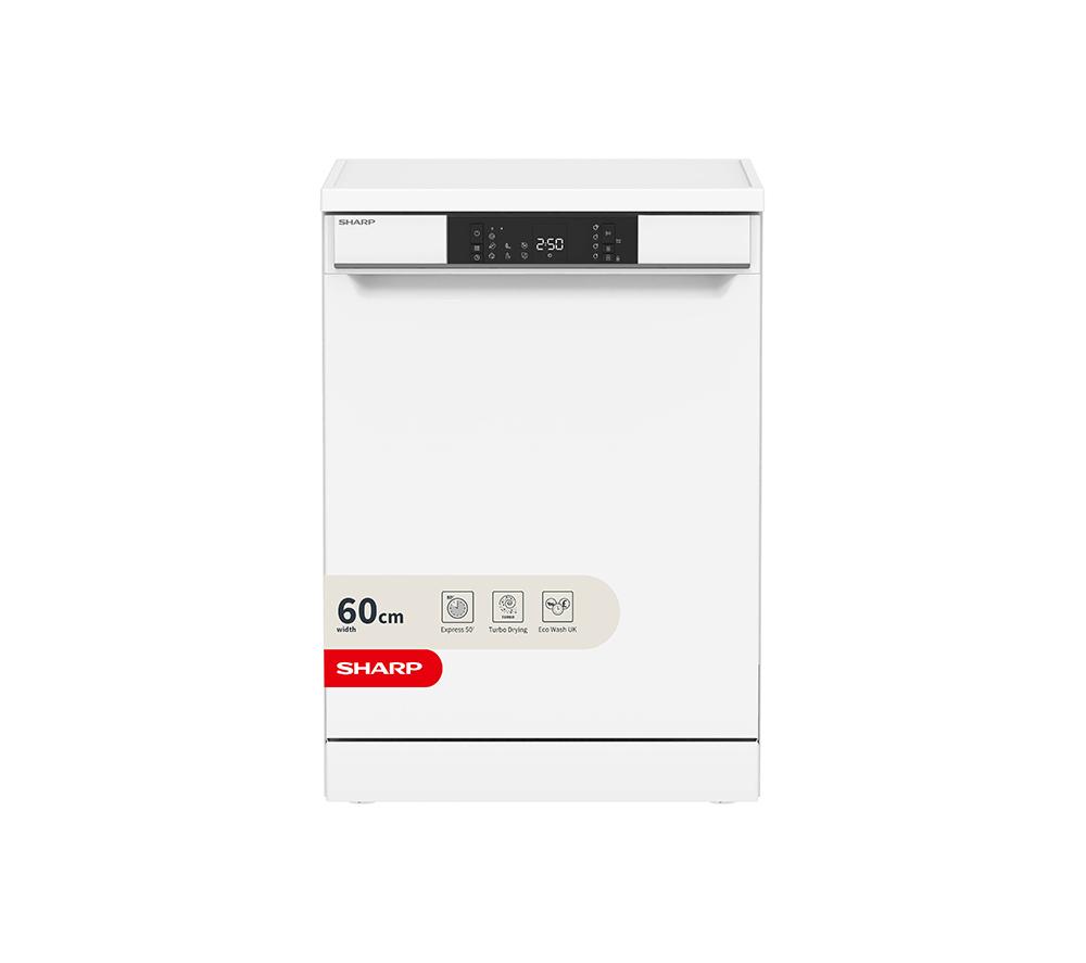 SHARP QW-NA1FF45D6W-EN Full-size Dishwasher – White, White