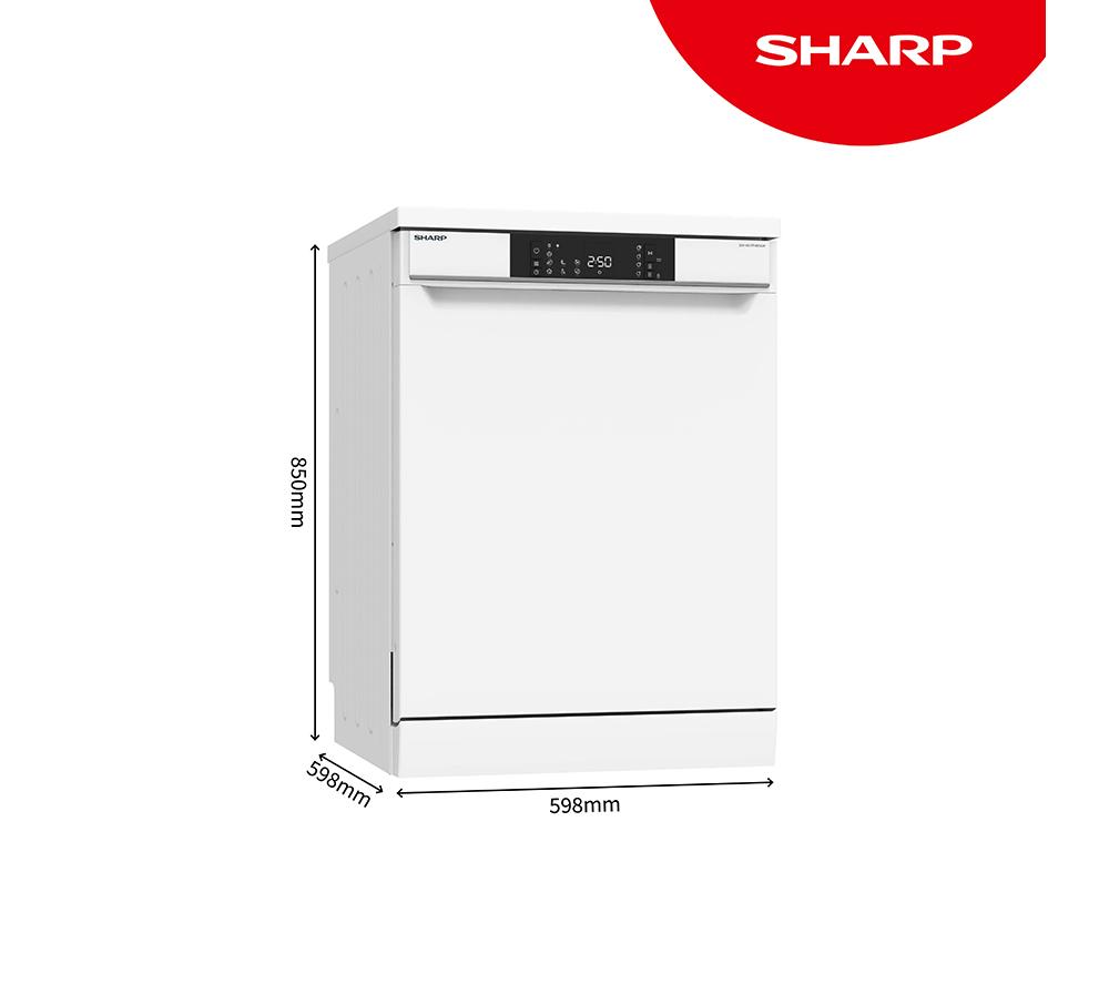 SHARP QW-NA1FF45D6W-EN Full-size Dishwasher - White image number 2 of 11