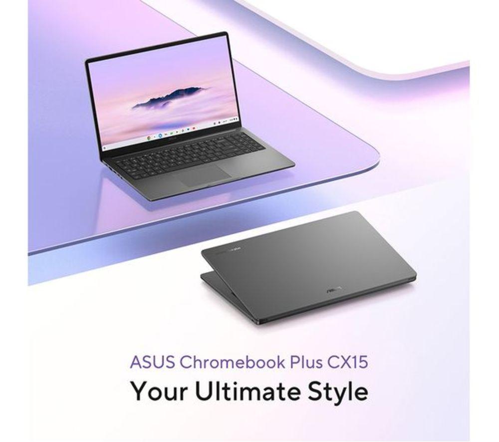 ASUS CX15 15.6" Refurbished Chromebook Plus - Intel&reg; Core&trade; 3, 128 GB eMMC, Grey (Very Good Condition) image number 13 of 19