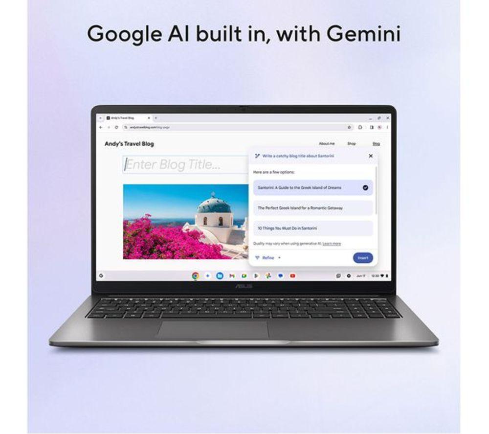 ASUS CX15 15.6" Refurbished Chromebook Plus - Intel&reg; Core&trade; 3, 128 GB eMMC, Grey (Very Good Condition) image number 14 of 19