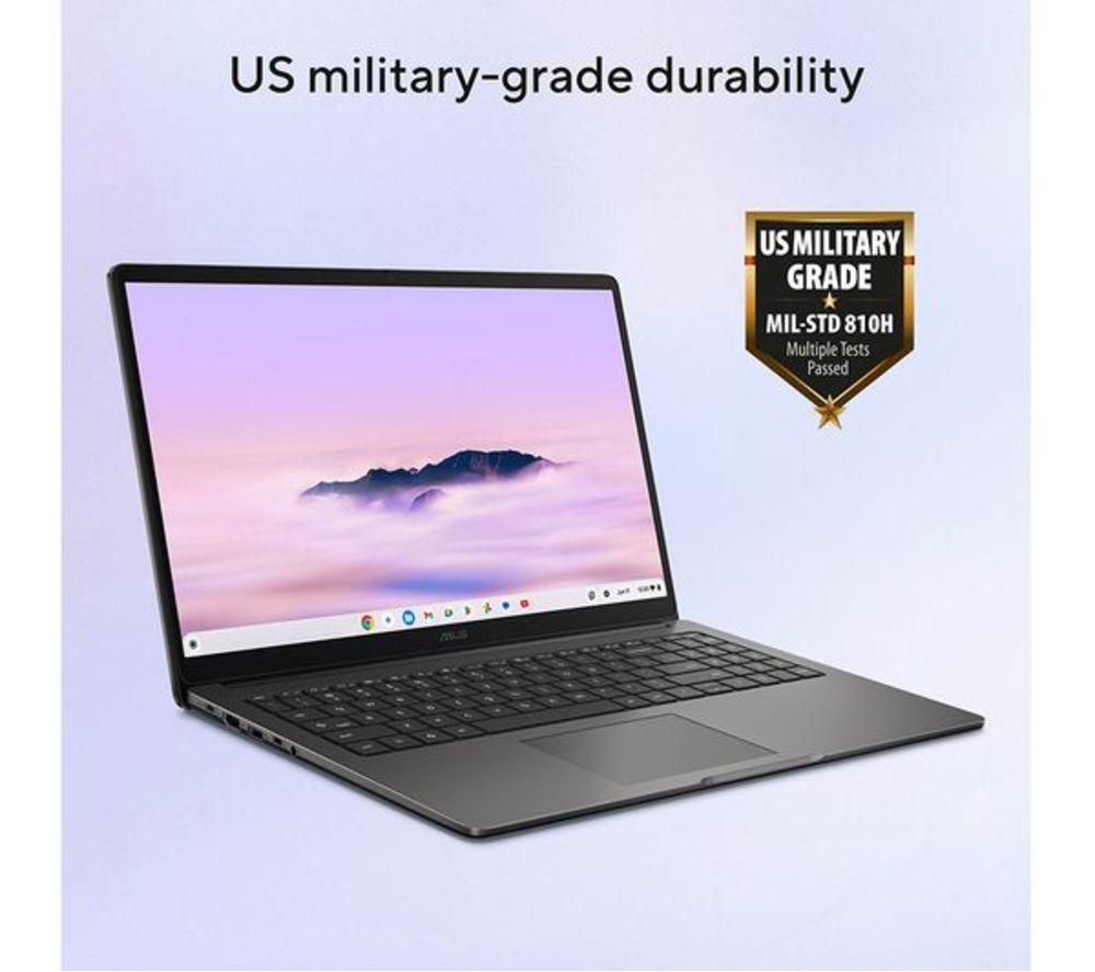 ASUS CX15 15.6" Refurbished Chromebook Plus - Intel&reg; Core&trade; 3, 128 GB eMMC, Grey (Very Good Condition) image number 17 of 19