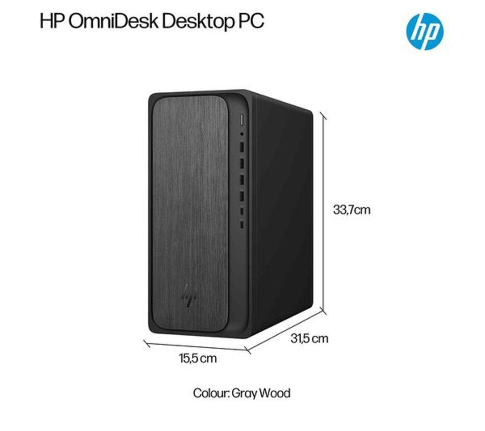 HP OmniDesk M02-0000na Refurbished Desktop PC - AMD Ryzen 5, 512 GB SSD, Grey Wood (Very Good Condition) image number 8 of 18