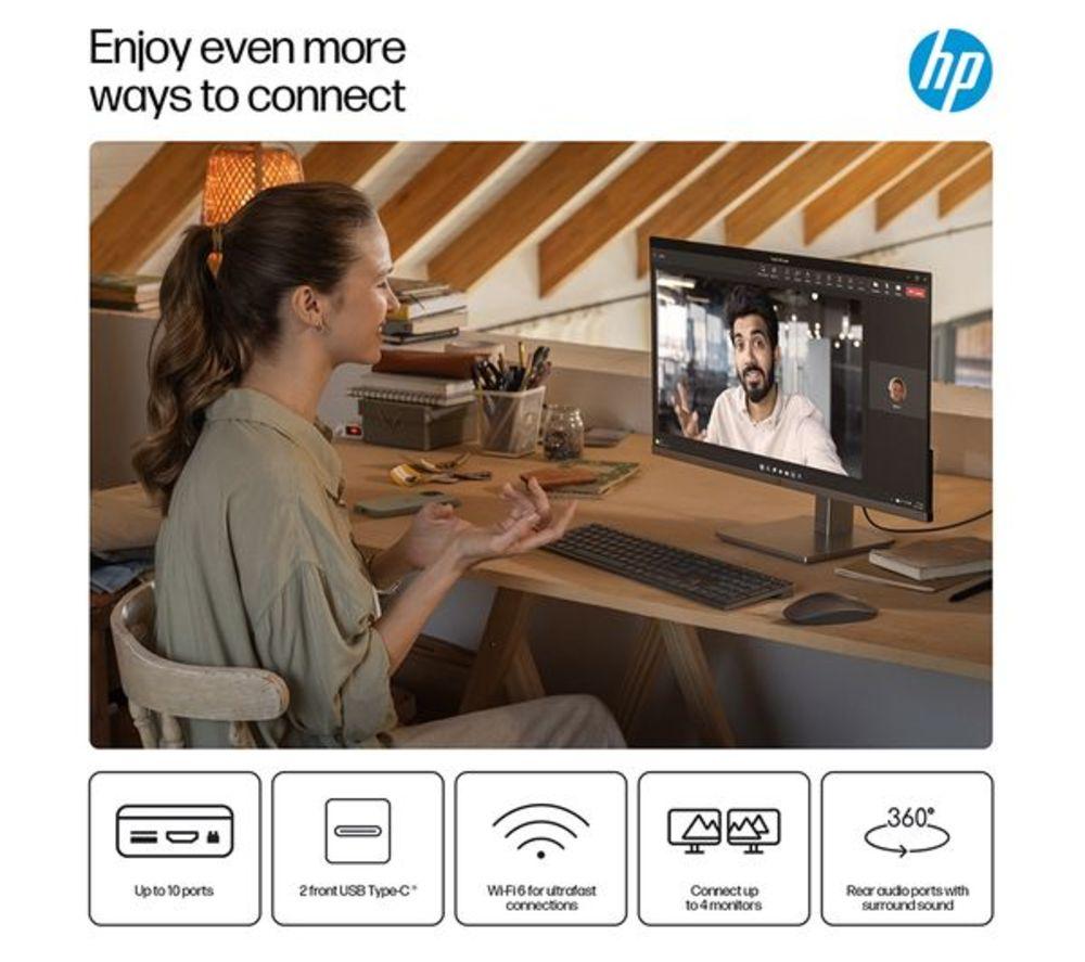 HP OmniDesk M02-0000na Refurbished Desktop PC - AMD Ryzen 5, 512 GB SSD, Grey Wood (Very Good Condition) image number 9 of 18