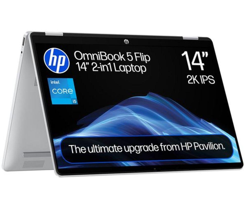 Hp Omnibook 5 14" 2 In 1 Refurbished Laptop - Intel®Core I5, 512 Gb Ssd, Silver (Very Good Condition), Silver/Grey