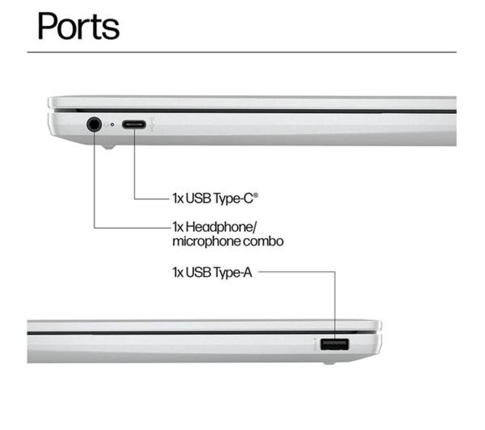 HP 14a-nf0501sa 14" Refurbished Chromebook - Intel&reg; N100, 128 GB UFS, Silver (Very Good Condition) image number 13 of 18