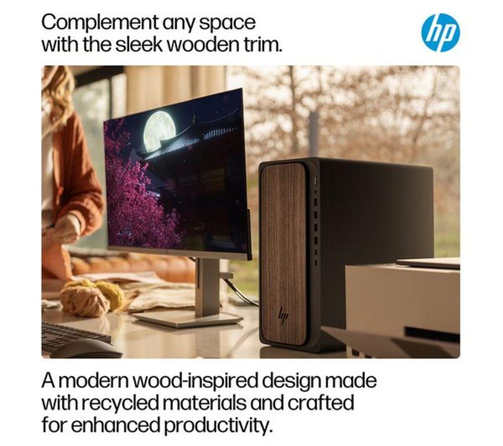HP OmniDesk M03-0000na AI Refurbished Desktop PC - Intel&reg; Core&trade; Ultra 7, 1 TB SSD, Dark Wood (Very Good Condition) image number 10 of 19