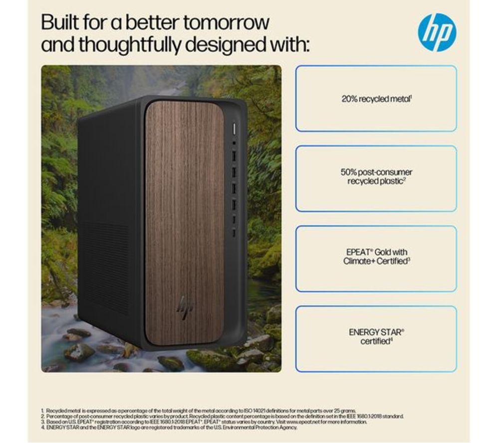 HP OmniDesk M03-0000na AI Refurbished Desktop PC - Intel&reg; Core&trade; Ultra 7, 1 TB SSD, Dark Wood (Very Good Condition) image number 11 of 19