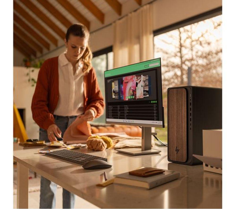 HP OmniDesk M03-0000na AI Refurbished Desktop PC - Intel&reg; Core&trade; Ultra 7, 1 TB SSD, Dark Wood (Very Good Condition) image number 18 of 19