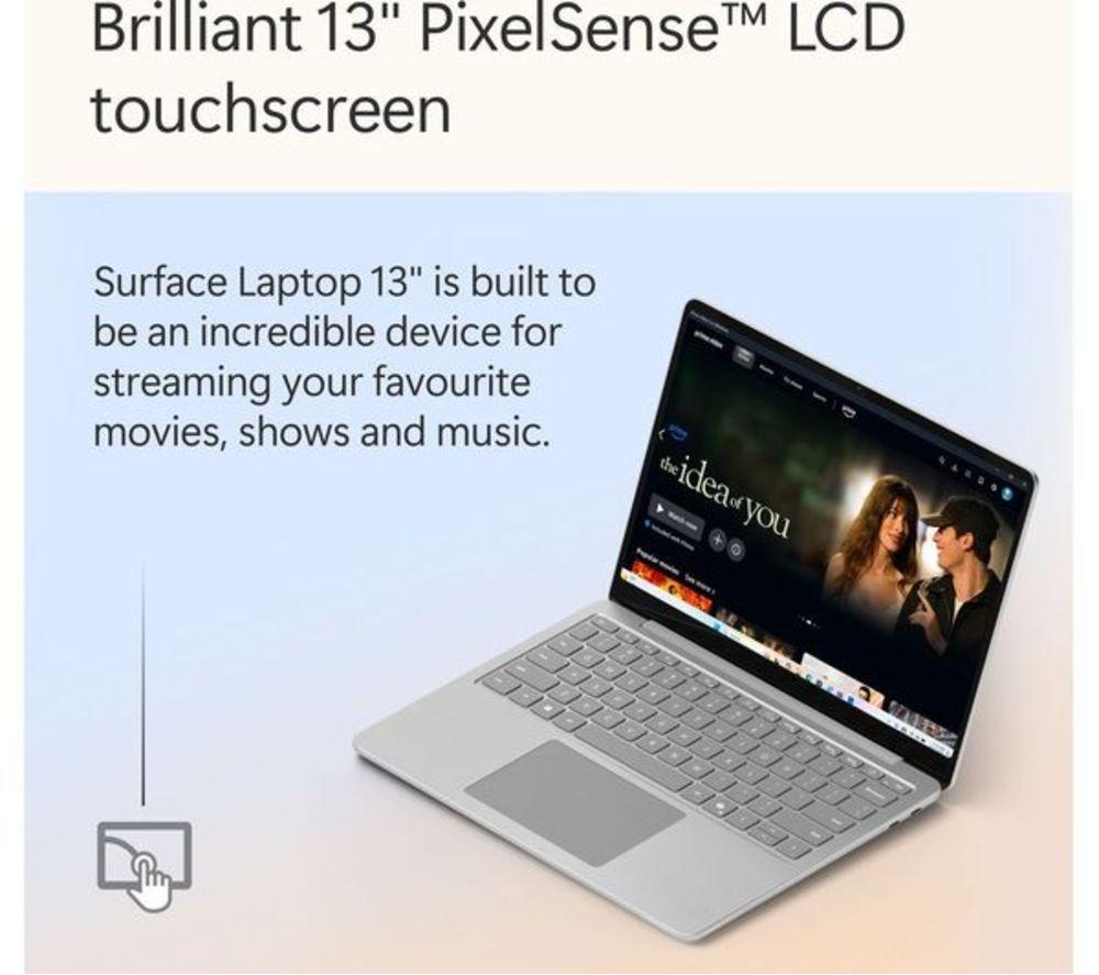 MICROSOFT 13" Refurbished Surface Laptop, Copilot+ PC - Snapdragon X Plus, 512 GB SSD, Platinum (Very Good Condition) image number 3 of 14