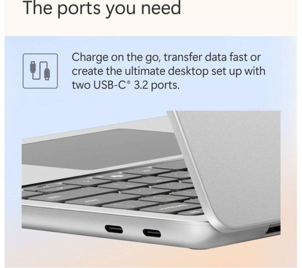 MICROSOFT 13" Refurbished Surface Laptop, Copilot+ PC - Snapdragon X Plus, 512 GB SSD, Platinum (Very Good Condition) image number 7 of 14