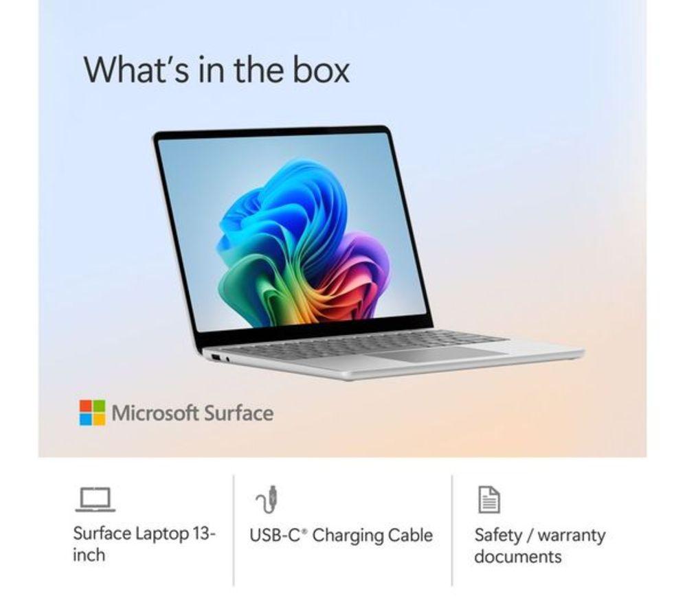 MICROSOFT 13" Refurbished Surface Laptop, Copilot+ PC - Snapdragon X Plus, 512 GB SSD, Platinum (Very Good Condition) image number 8 of 14