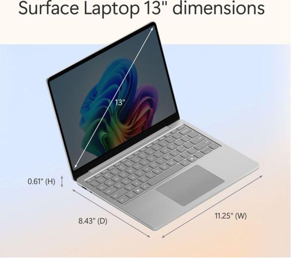 MICROSOFT 13" Refurbished Surface Laptop, Copilot+ PC - Snapdragon X Plus, 512 GB SSD, Platinum (Very Good Condition) image number 13 of 14