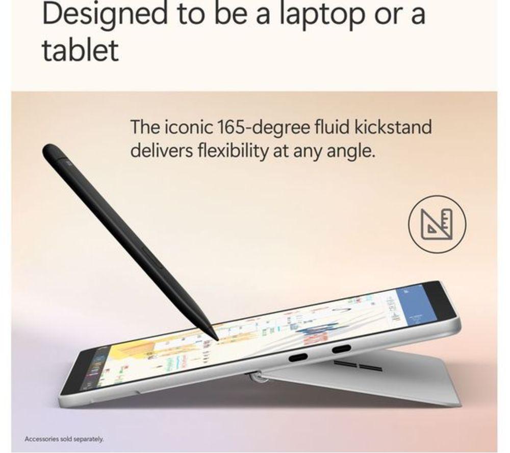 MICROSOFT 12" Refurbished Surface Pro, Copilot+ PC - Snapdragon X Plus, 256 GB SSD, Platinum (Excellent Condition) image number 8 of 16