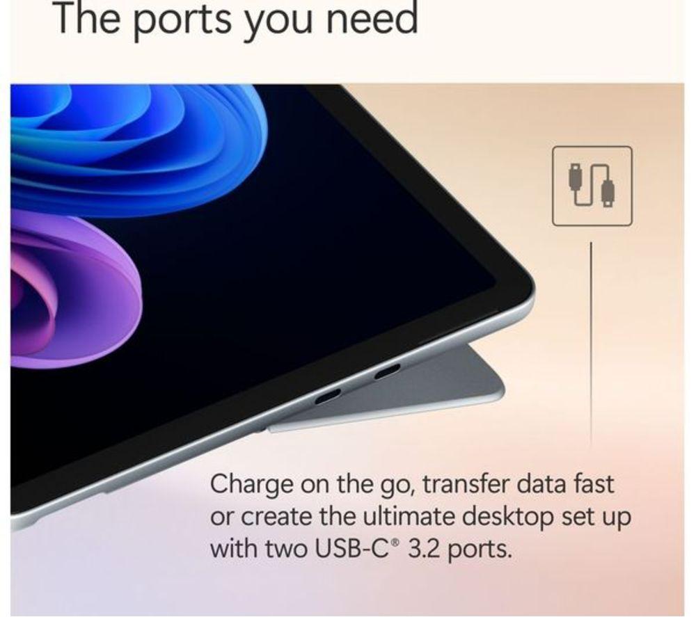 MICROSOFT 12" Refurbished Surface Pro, Copilot+ PC - Snapdragon X Plus, 512 GB SSD, Ocean image number 6 of 17