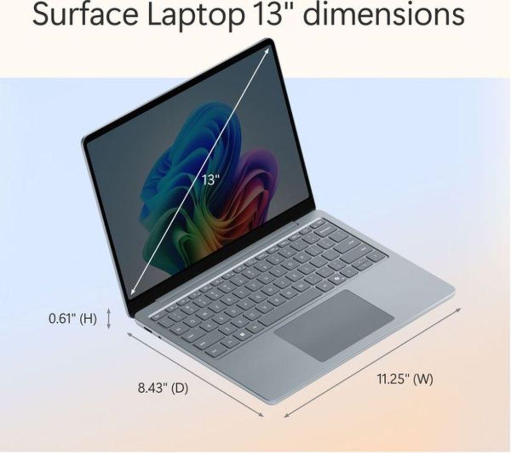 MICROSOFT 13" Refurbished Surface Laptop, Copilot+ PC - Snapdragon X Plus, 512 GB SSD, Ocean (Excellent Condition) image number 13 of 14