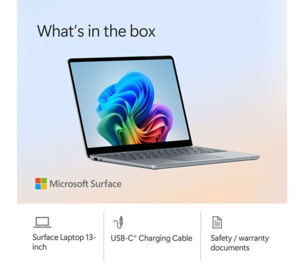 MICROSOFT 13" Refurbished Surface Laptop, Copilot+ PC - Snapdragon X Plus, 512 GB SSD, Ocean (Excellent Condition) image number 14 of 14