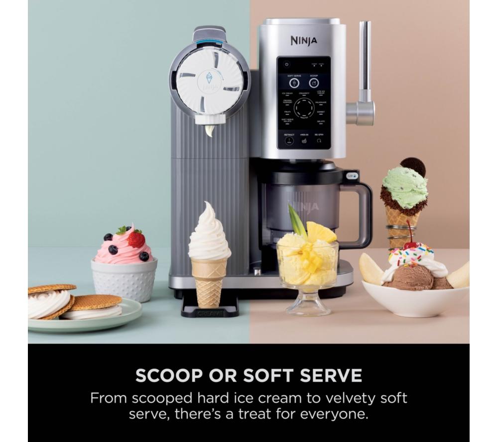NINJA CREAMi Scoop & Swirl NC701UK 13-in-1 Ice Cream and Soft Serve Maker - Silver image number 5 of 14