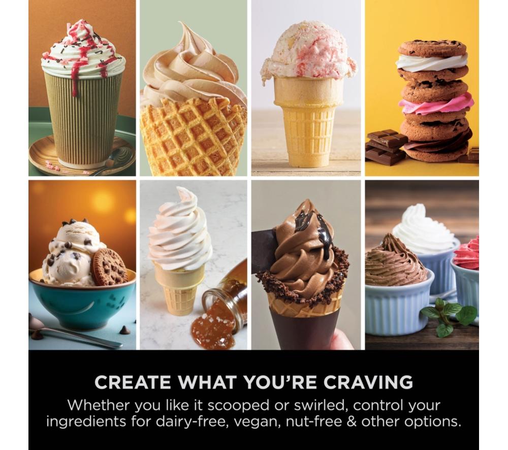 NINJA CREAMi Scoop & Swirl NC701UK 13-in-1 Ice Cream and Soft Serve Maker - Silver image number 10 of 14