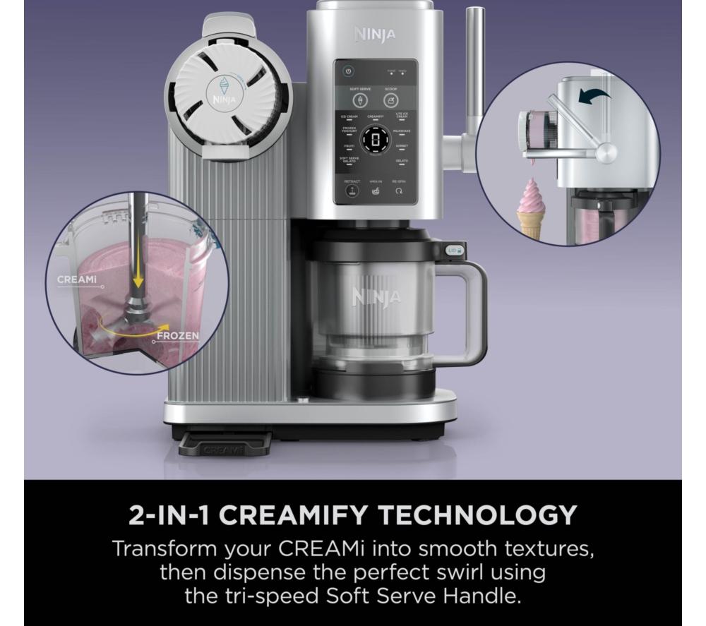 NINJA CREAMi Scoop & Swirl NC701UK 13-in-1 Ice Cream and Soft Serve Maker - Silver image number 14 of 14