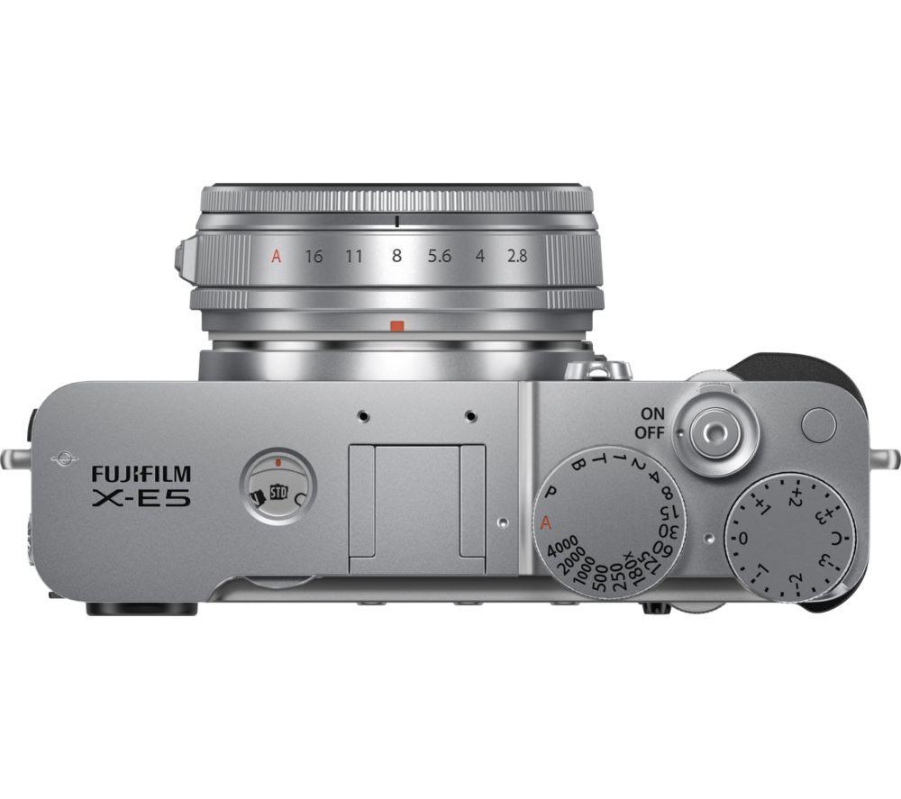 FUJIFILM X-E5 Mirrorless Camera with FUJINON XF 23 mm f/2.8 R WR Lens - Silver image number 2 of 8