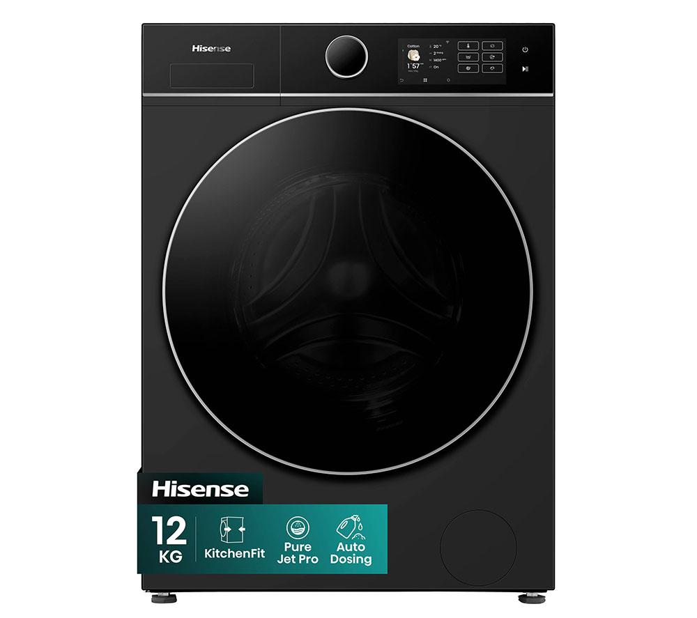 HISENSE KitchenFit 5i Series WF5I1245BBR WiFi-enabled 12 kg 1400 Spin Washing Machine – Black, Black