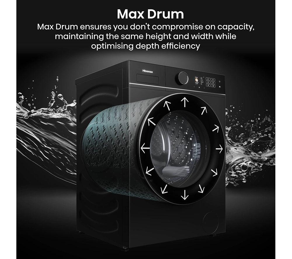 HISENSE KitchenFit 5i Series WF5I1245BBR WiFi-enabled 12 kg 1400 Spin Washing Machine - Black image number 17 of 28