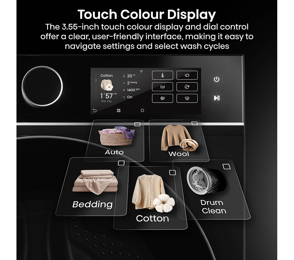 HISENSE KitchenFit 5i Series WF5I1245BBR WiFi-enabled 12 kg 1400 Spin Washing Machine - Black image number 18 of 28