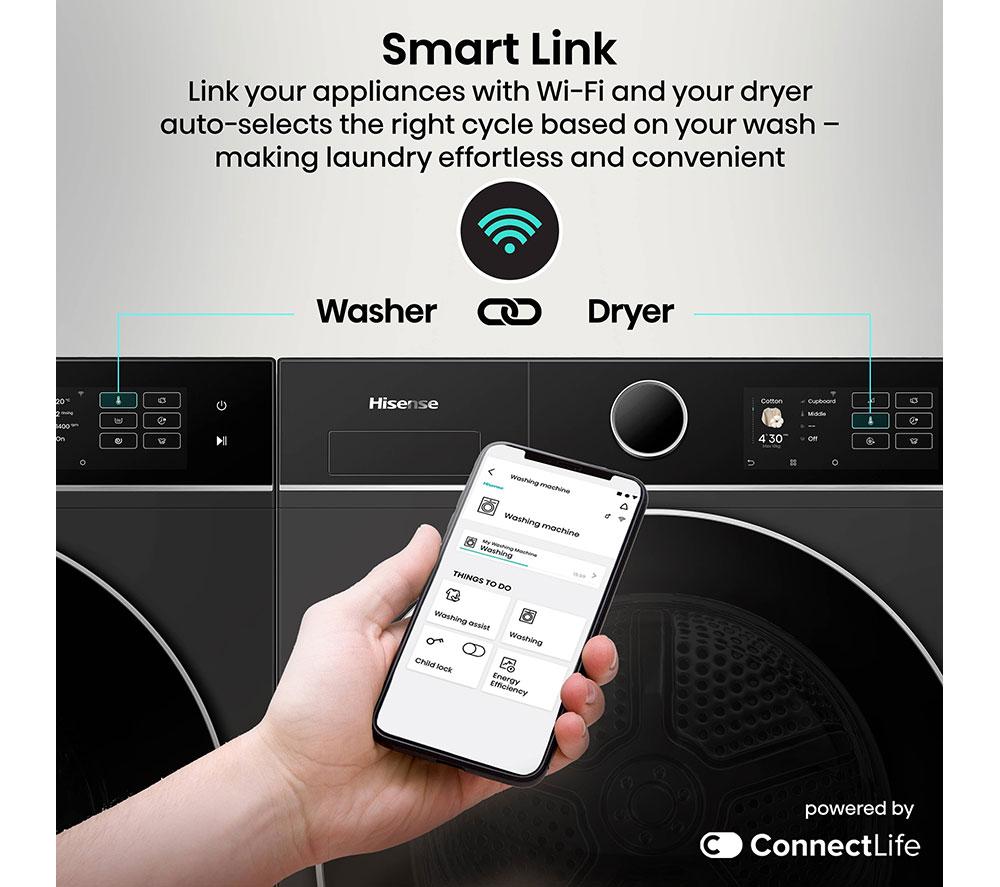 HISENSE KitchenFit 5i Series WF5I1245BBR WiFi-enabled 12 kg 1400 Spin Washing Machine - Black image number 20 of 28