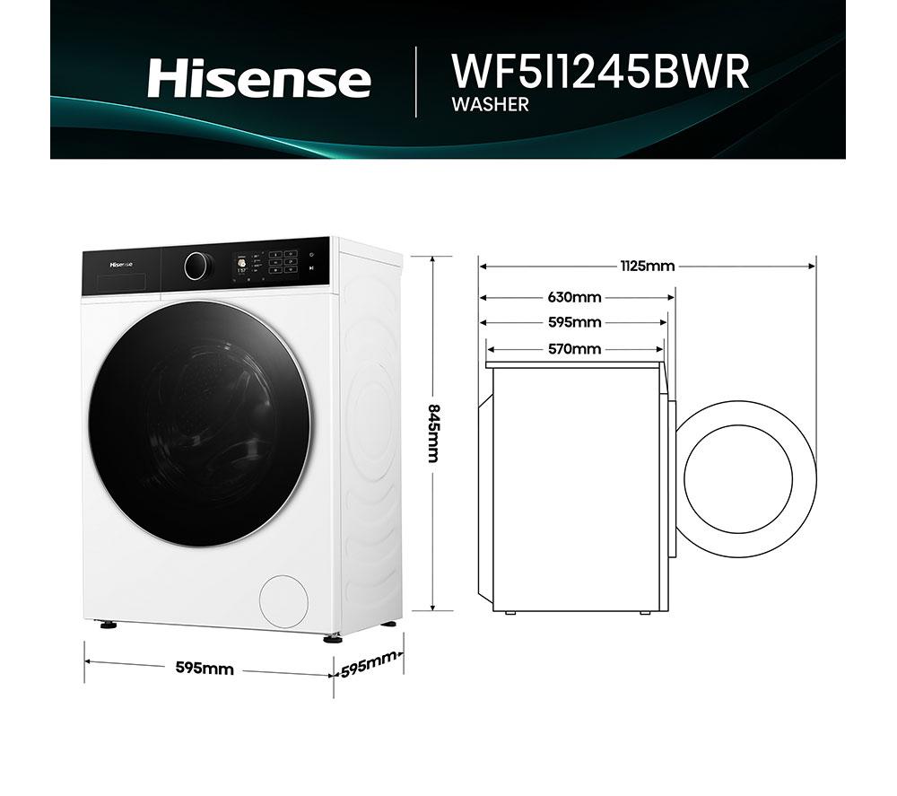 HISENSE KitchenFit 5i Series WF5I1245BWR WiFi-enabled 12 kg 1400 Spin Washing Machine - White image number 12 of 27