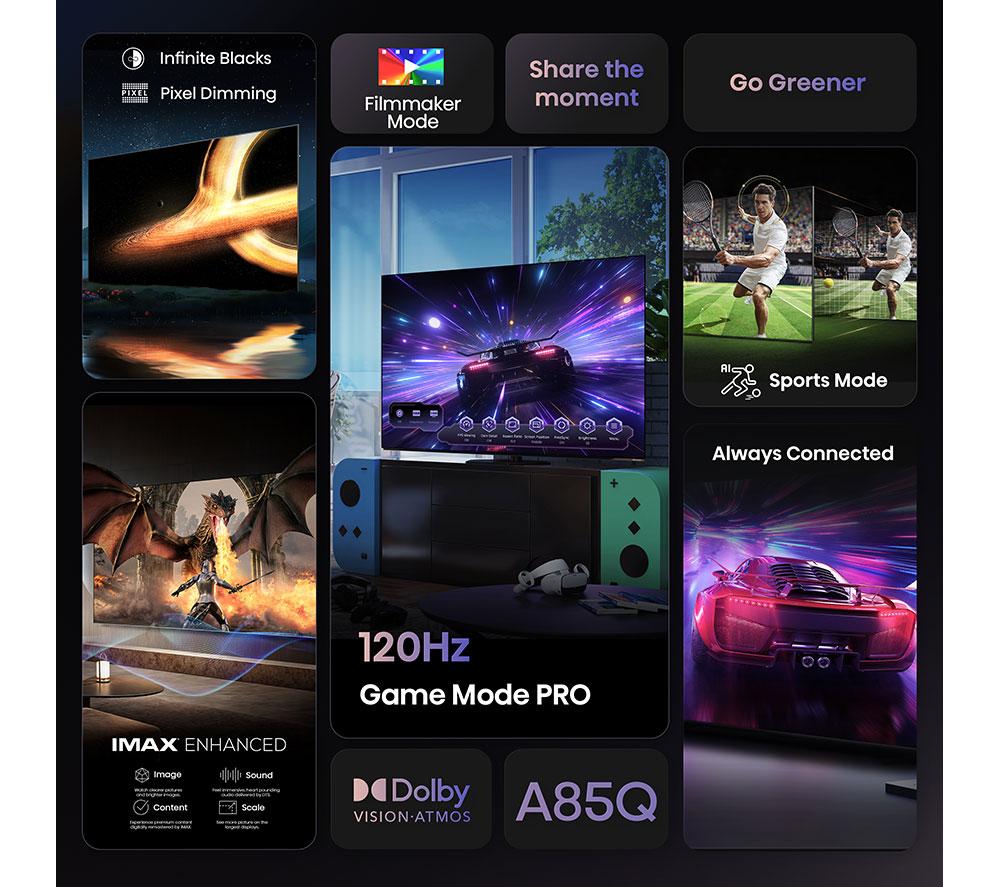 HISENSE A85Q 65" OLED 4K Smart AI TV with Freely - 65A85QTUK image number 4 of 18
