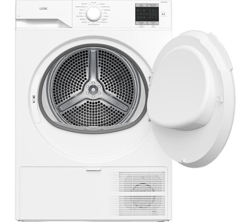 LOGIK LHP8W25R 8 kg Heat Pump Tumble Dryer - White image number 4 of 6