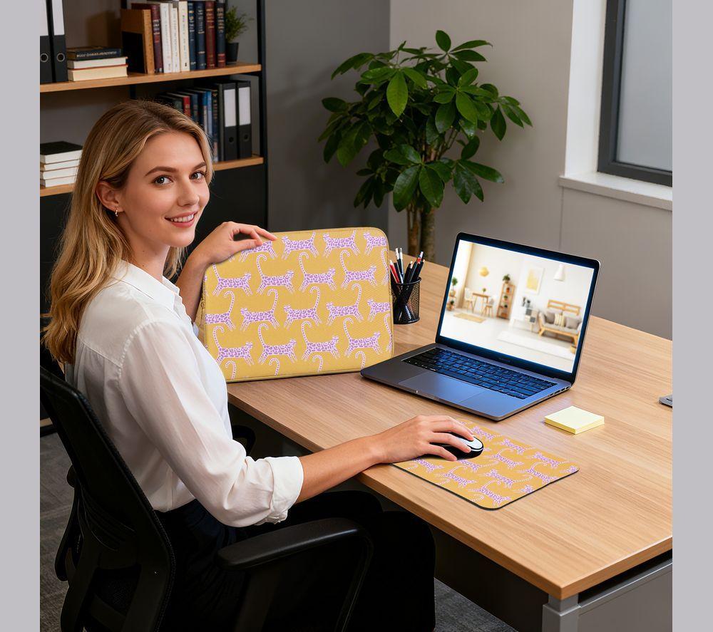 GOJI G14SLBUN26 14" Laptop Sleeve & Mouse Mat - Yellow image number 7 of 7