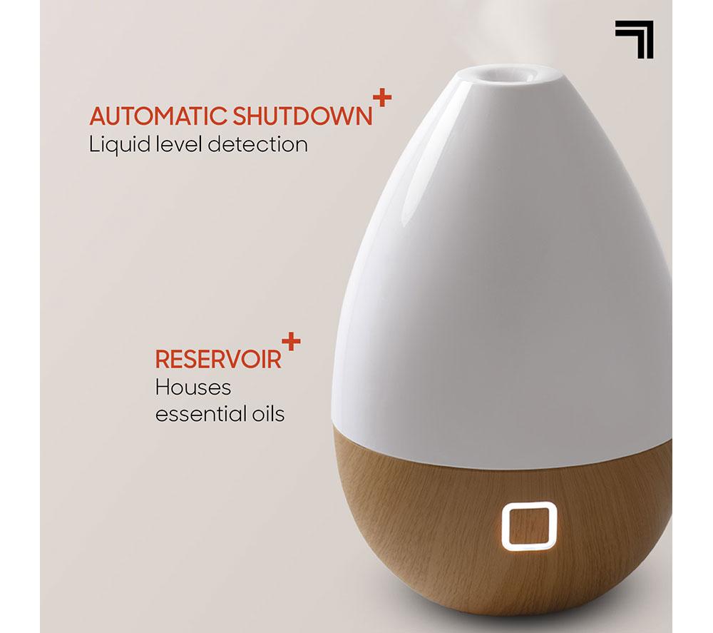 SHARPER IMAGE Mist Diffuser with USB Dark Wood Base - White & Brown image number 3 of 4
