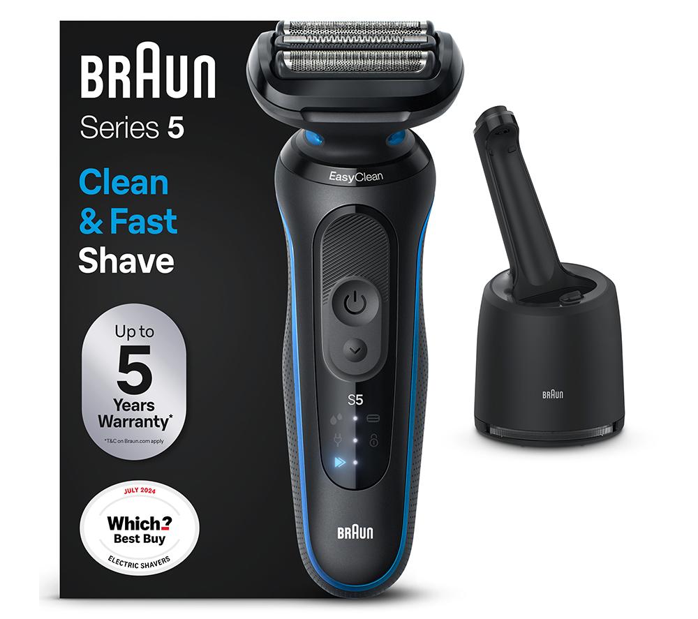 BRAUN Series 5 52-B7000cc Wet & Dry Shaver with SmartCare Centre - Blue