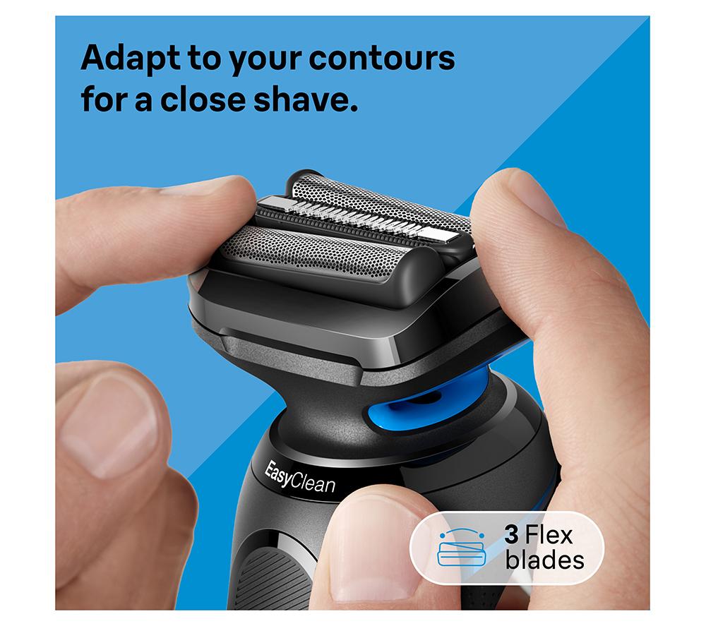 BRAUN Series 5 52-B7000cc Wet & Dry Shaver with SmartCare Centre - Blue image number 3 of 7