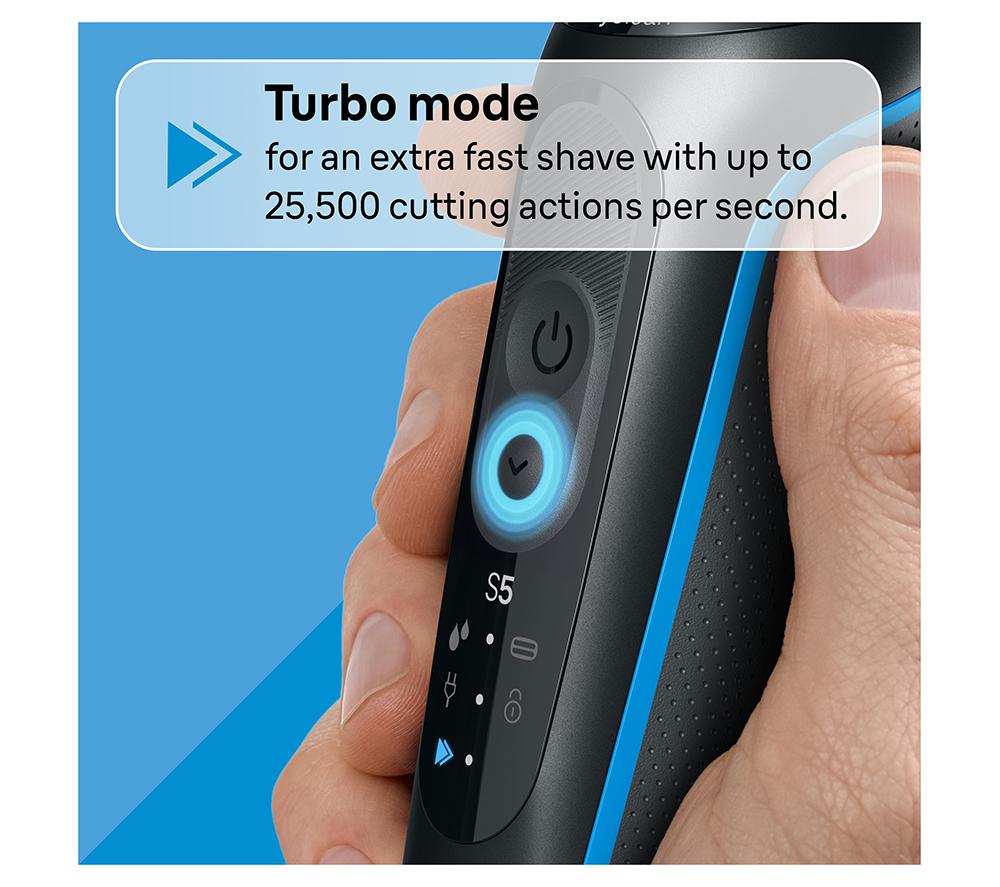 BRAUN Series 5 52-B7000cc Wet & Dry Shaver with SmartCare Centre - Blue image number 4 of 7