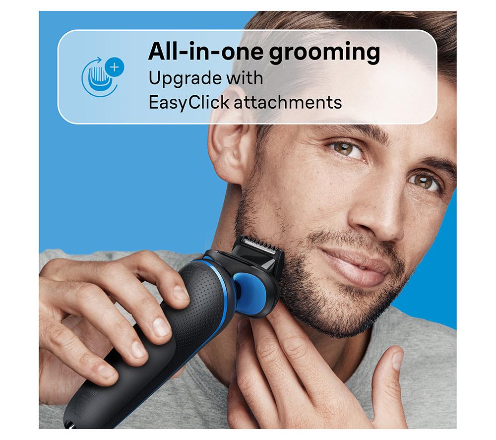 BRAUN Series 5 52-B7000cc Wet & Dry Shaver with SmartCare Centre - Blue image number 5 of 7