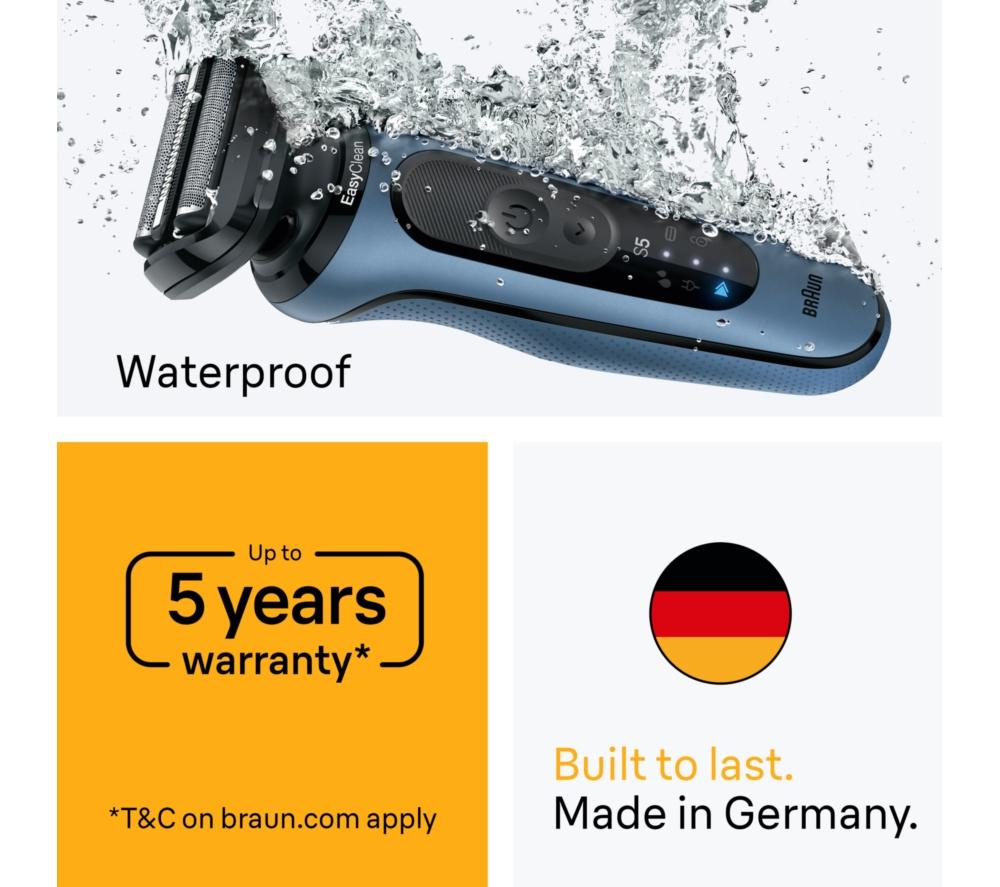 BRAUN Series 5 52-A1000S Electric Shaver - Azure image number 5 of 6