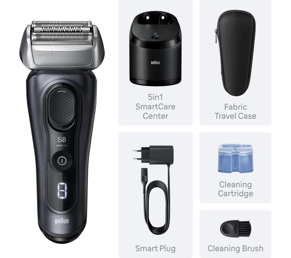 BRAUN Series 8 BRA8663CC Wet & Dry Foil Shaver - Grey image number 7 of 7
