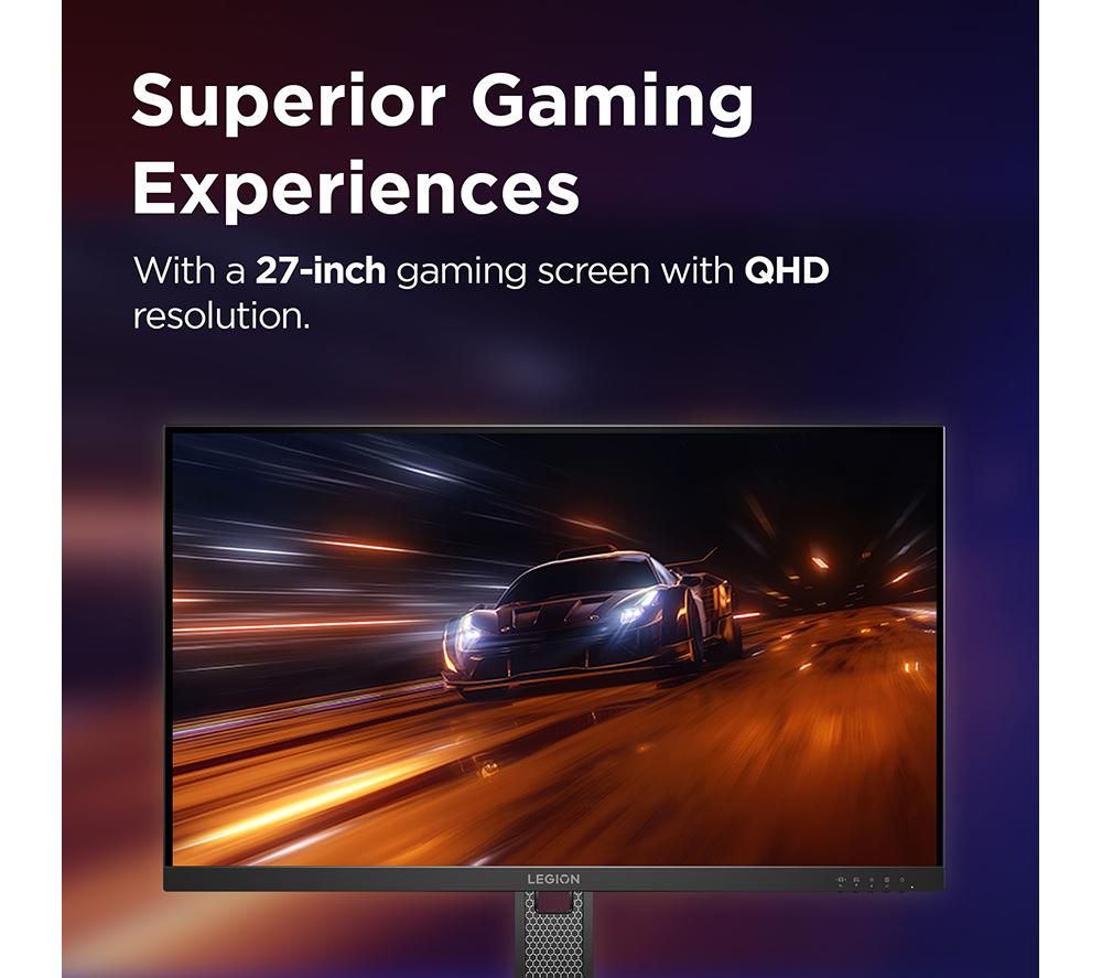 LENOVO Legion 27q-10 Quad HD 27" IPS LCD Gaming Monitor - Black image number 2 of 5