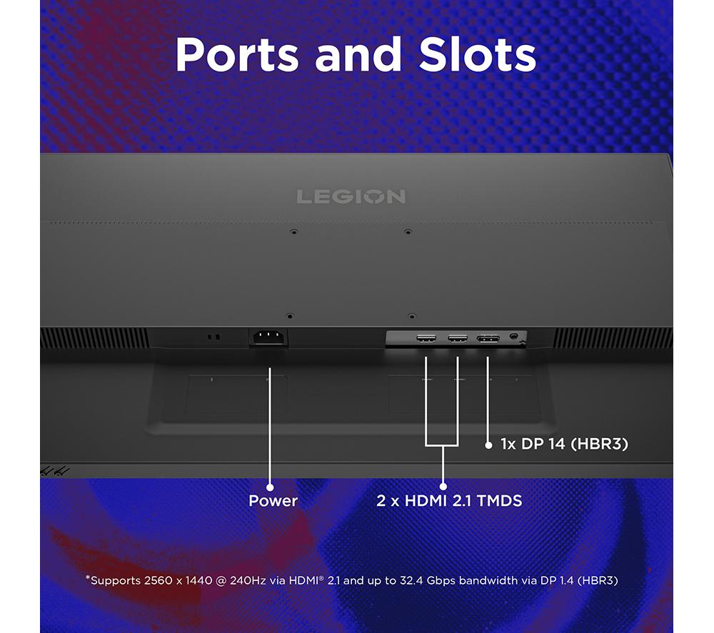 LENOVO Legion 27q-10 Quad HD 27" IPS LCD Gaming Monitor - Black image number 4 of 5