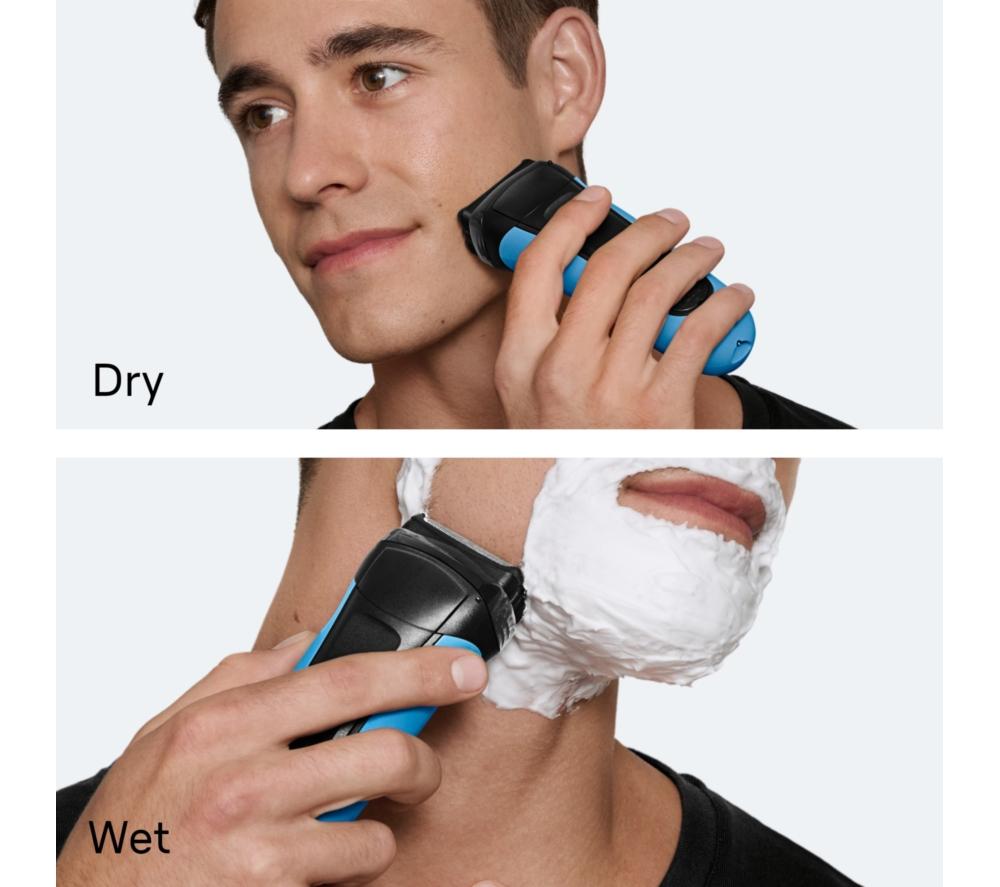 BRAUN Series 3 310s Electric Wet & Dry Shaver - Black & Blue image number 4 of 6