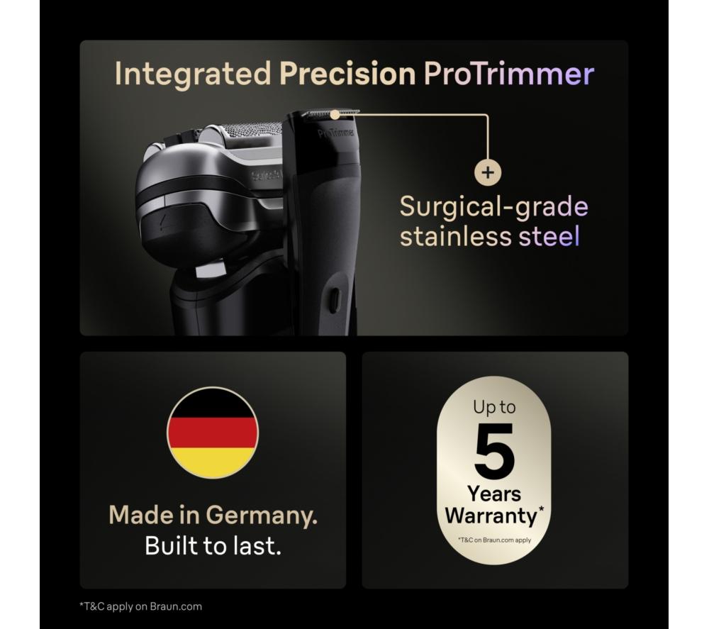 BRAUN Series 9 Pro+ 9670cc Wet & Dry Electric Shaver - Black image number 6 of 8