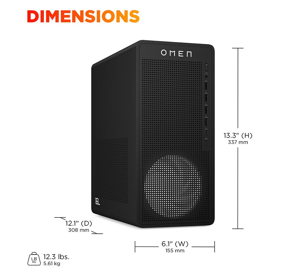 HP OMEN 16L Gaming PC - AMD Ryzen 5, RTX 3050, 1 TB SSD image number 10 of 16
