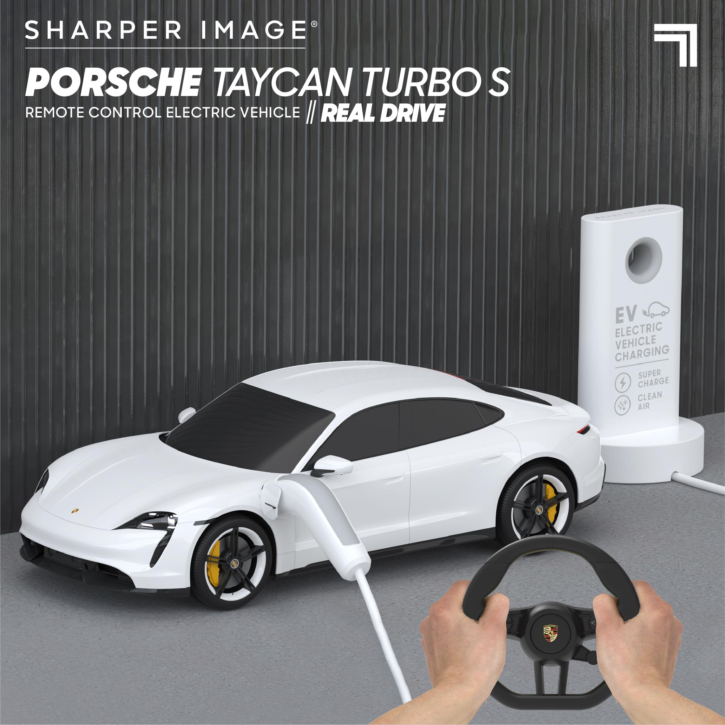 SHARPER IMAGE Porsche Taycan Turbo S Remote Control Car - White image number 2 of 4