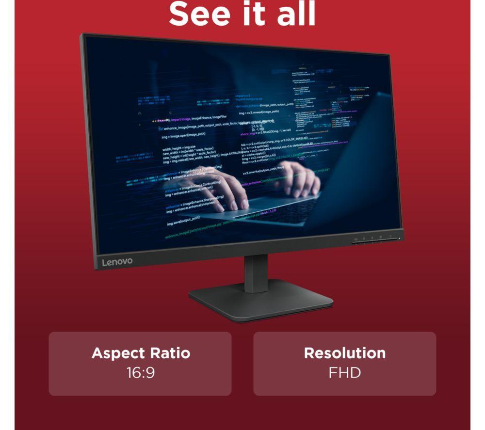 LENOVO L24-4e Full HD 23.8" IPS Monitor - Raven Black image number 4 of 7